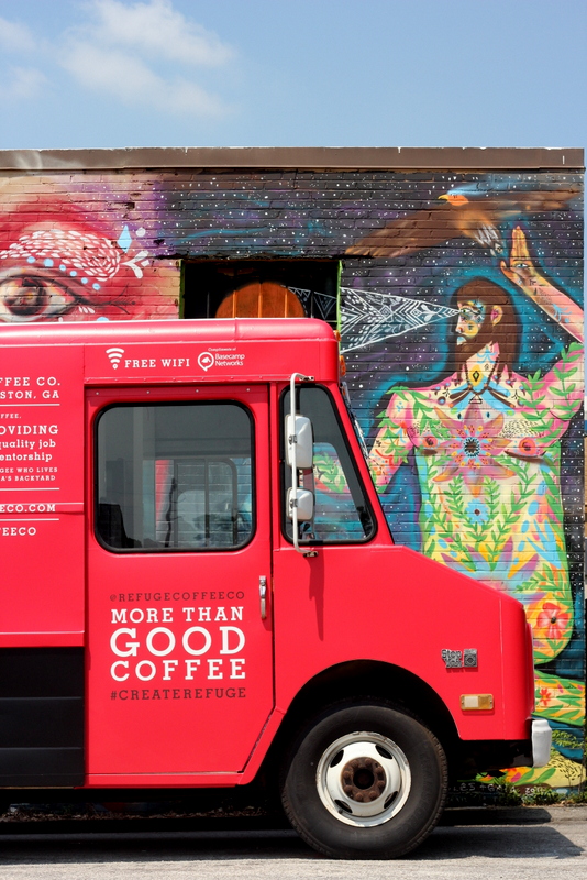 Refuge Coffee Co. is a catering company and food truck operated by refugees from Clarkston, GA. (Refugee Coffee Co.)