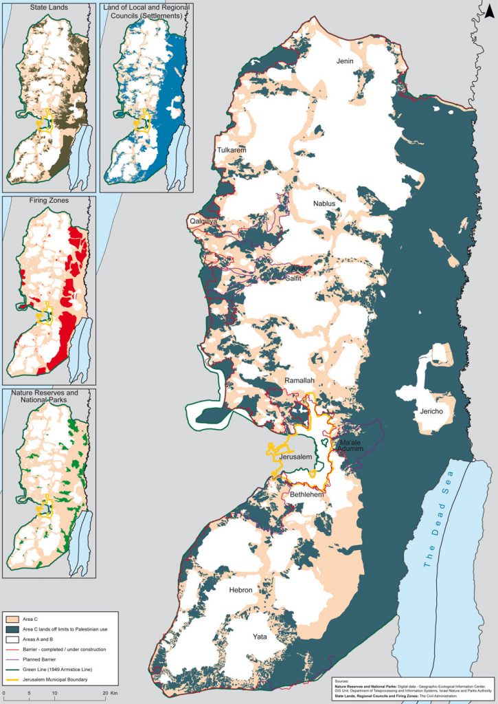 Map of Oslo Accord zones. Source: http://www.btselem.org/