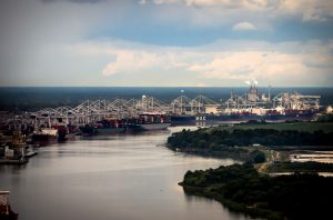 The Port of Savannah's Garden City Terminal will add four new cranes in 2016 and four in 2018, to bring the total to 30 ship-to-shore cranes. (GPA Photo/Stephen B. Morton)